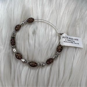 Alex and Ani Radiance Rafaelian Silver Plum Beaded Bangle Bracelet